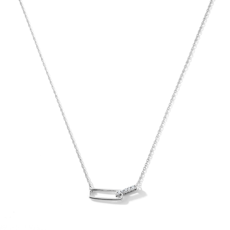 0.05 CT. T.W. Lab-Grown Diamond Link Necklace in Sterling Silver (F/SI2) - 18"