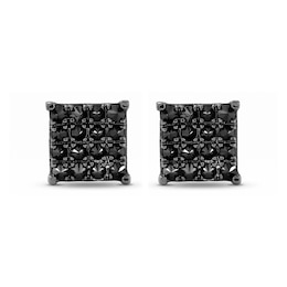 0.25 CT. T.W. Black Diamond Composite Square Stud Earrings in Black Rhodium-Plated Sterling Silver