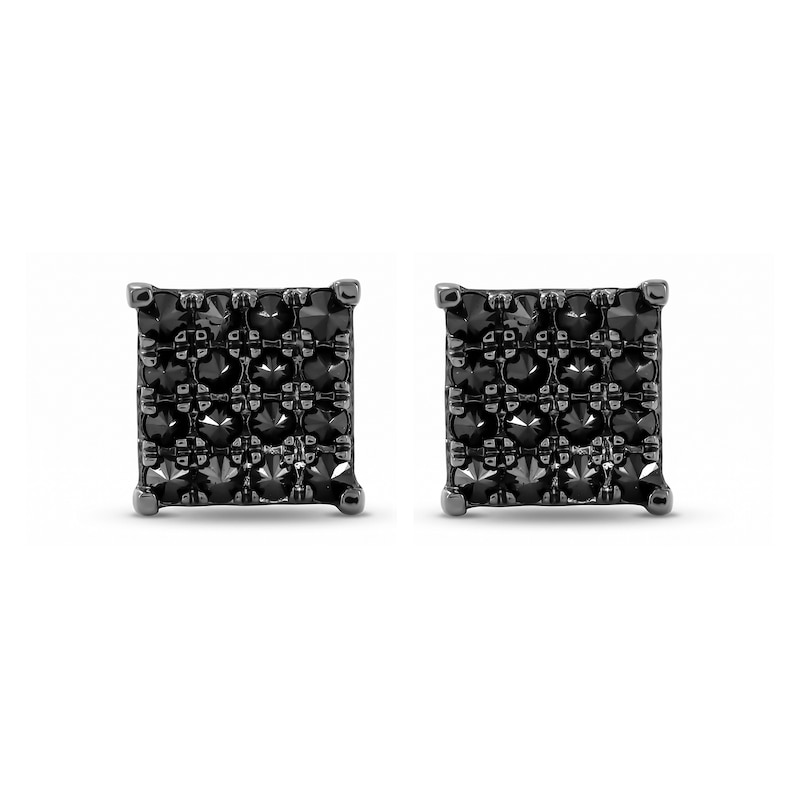 0.25 CT. T.W. Black Diamond Composite Square Stud Earrings in Black Rhodium-Plated Sterling Silver