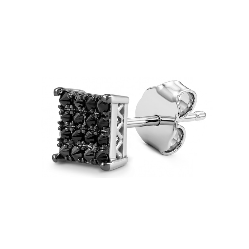 0.25 CT. T.W. Black Diamond Composite Square Stud Earrings in Black Rhodium-Plated Sterling Silver