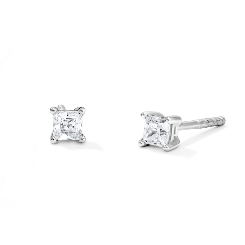 0.20 CT. T.W. Canadian Certified Princess-Cut Diamond Solitaire Stud Earrings in 14K Gold (I/I1