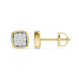 0.20 CT. T.W. Lab-Grown Diamond Cushion-Shaped Composite Stud Earrings in 10K Gold (F/VS2)