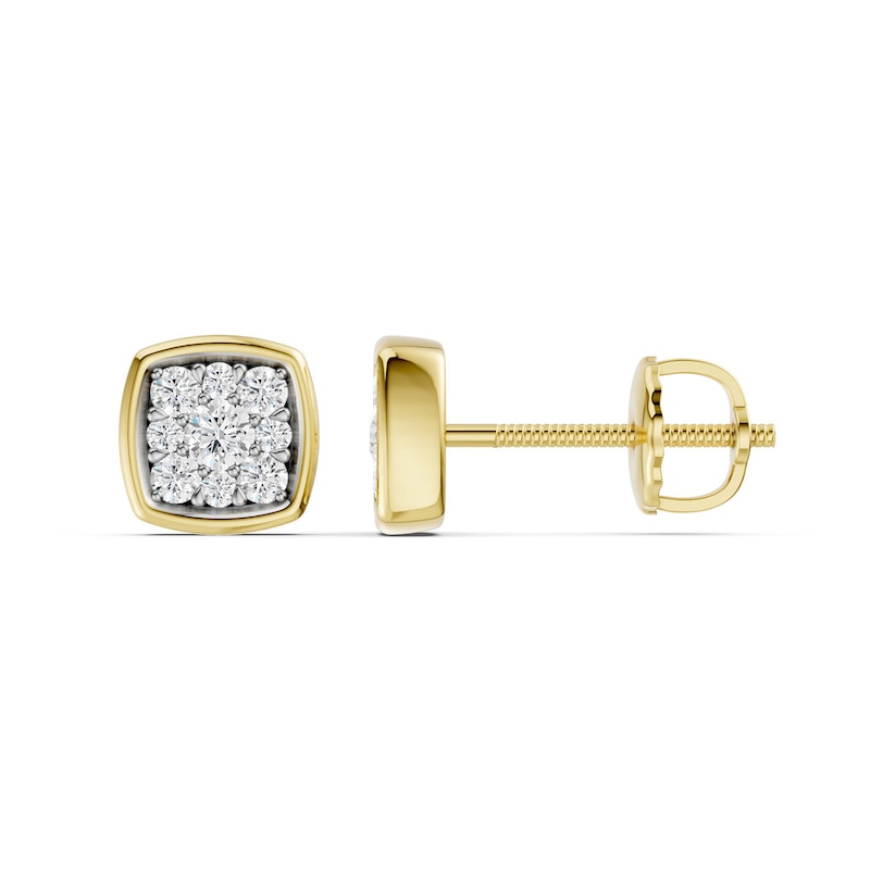 0.20 CT. T.W. Lab-Grown Diamond Cushion-Shaped Composite Stud Earrings in 10K Gold (F/VS2)