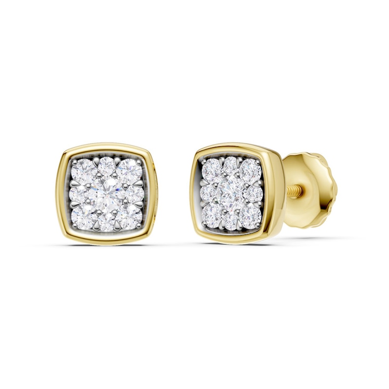 0.20 CT. T.W. Lab-Grown Diamond Cushion-Shaped Composite Stud Earrings in 10K Gold (F/VS2)