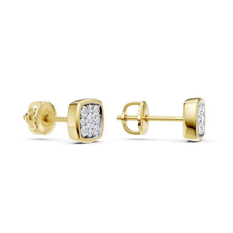 0.20 CT. T.W. Lab-Grown Diamond Cushion-Shaped Composite Stud Earrings in 10K Gold (F/VS2)
