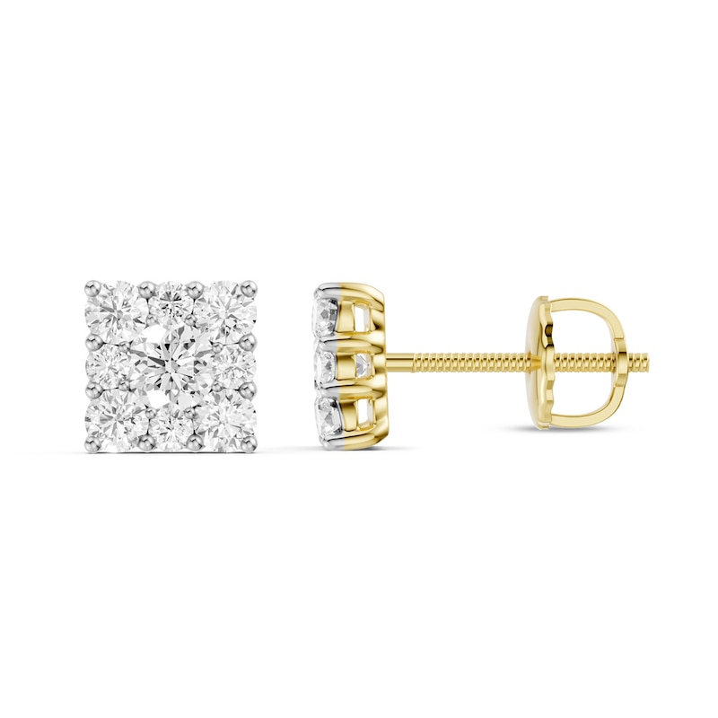 0.75 CT. T.W. Lab-Grown Diamond Composite Square Stud Earrings in 10K Gold (F/VS2)