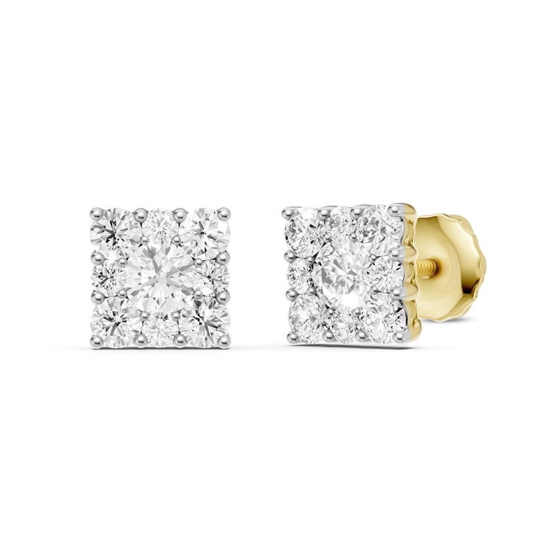 0.75 CT. T.W. Lab-Grown Diamond Composite Square Stud Earrings in 10K Gold (F/VS2)