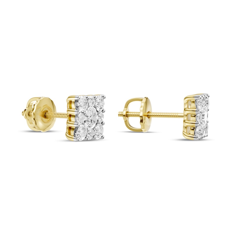 0.75 CT. T.W. Lab-Grown Diamond Composite Square Stud Earrings in 10K Gold (F/VS2)