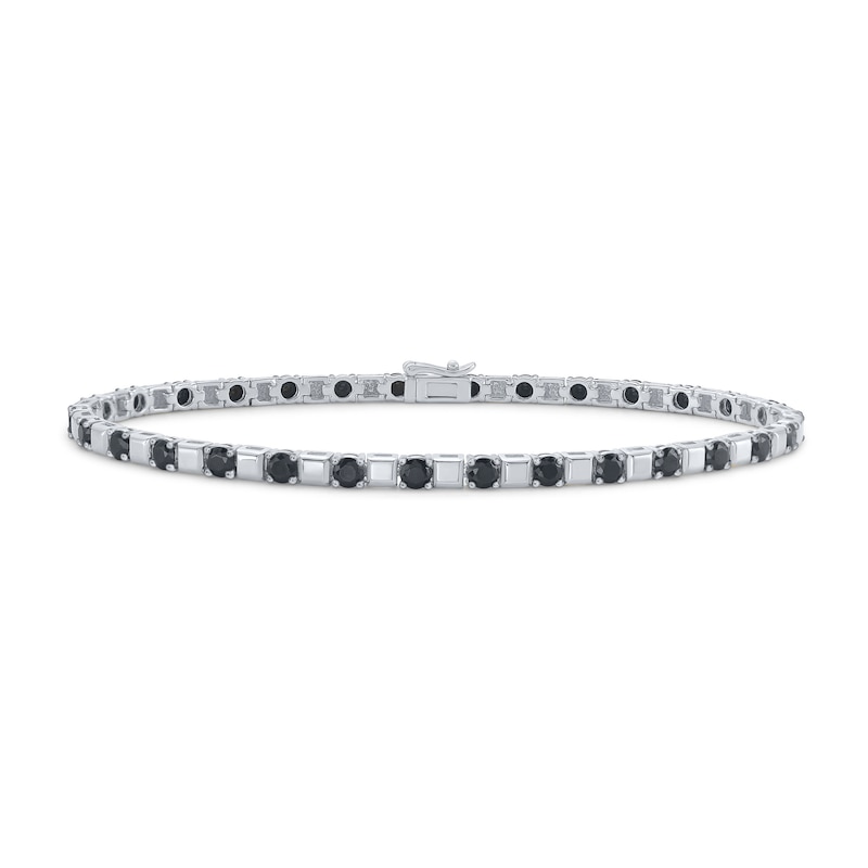Black Sapphire Bracelet in Sterling Silver - 8.5"