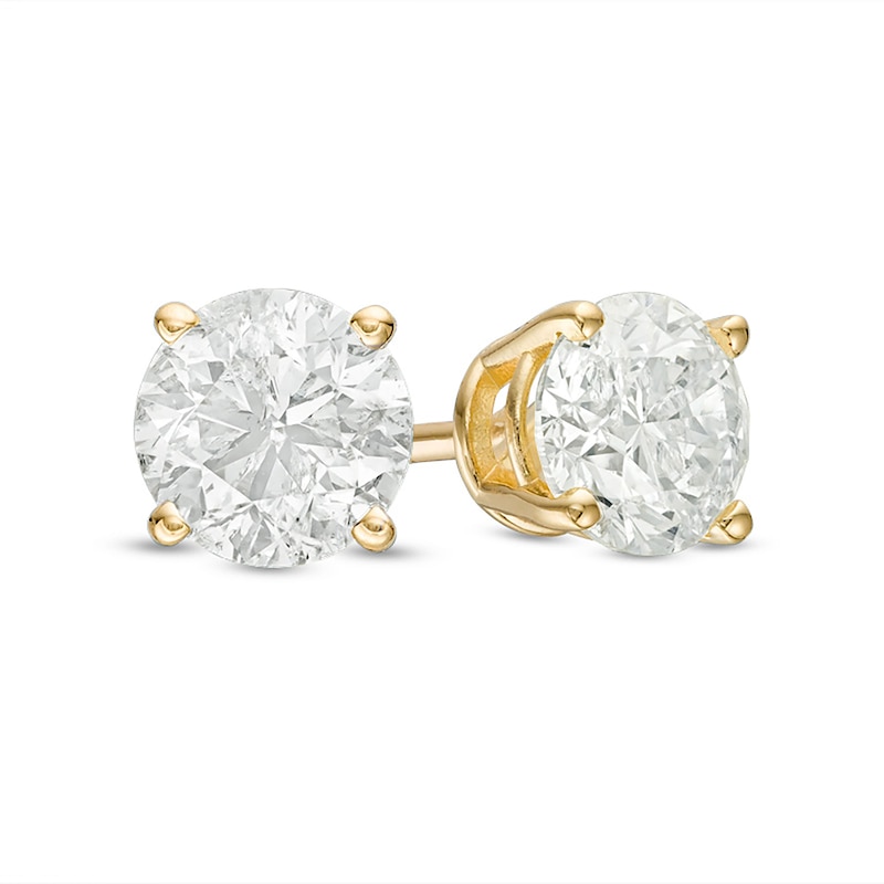 CT. T.W. Diamond Solitaire Stud Earrings in 10K Yellow Gold (J/I2