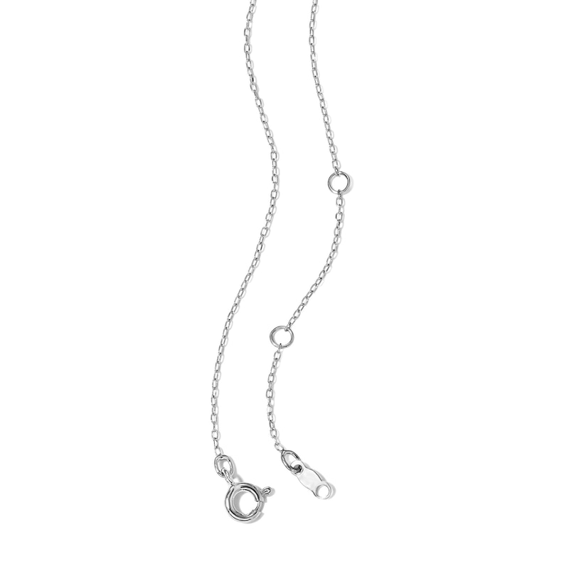 Oval Blue Lab-Created Sapphire Station Necklace in Sterling Silver - 18"