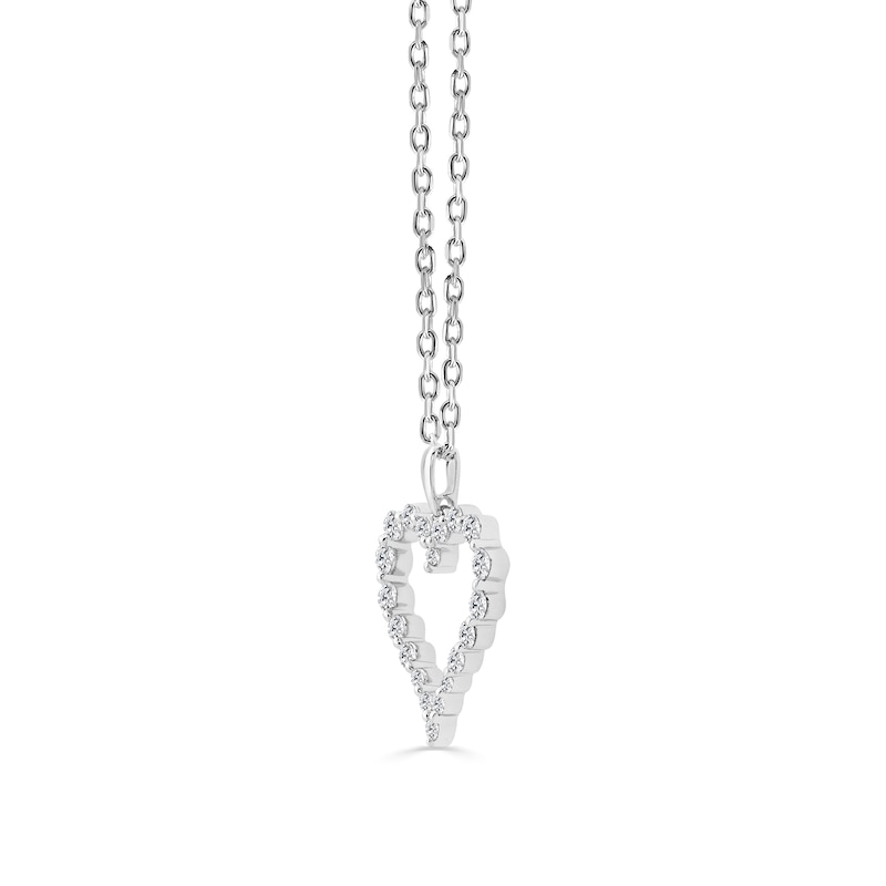 0.50 CT. T.W. Lab-Grown Diamond Heart Outline Necklace in Sterling Silver (F/SI2) - 18"