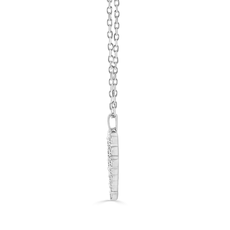 0.50 CT. T.W. Lab-Grown Diamond Heart Outline Necklace in Sterling Silver (F/SI2) - 18"
