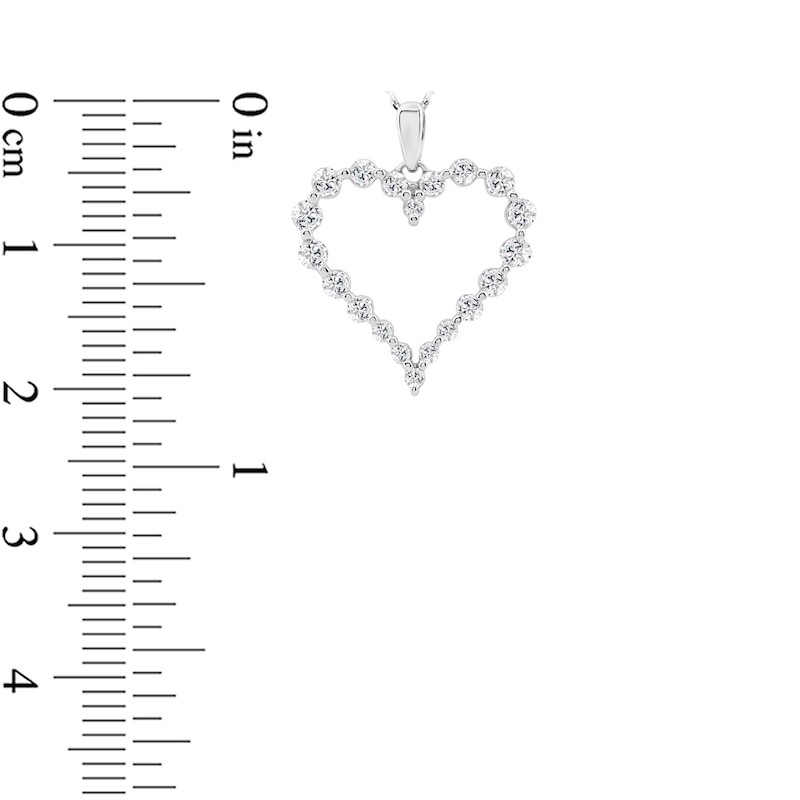 0.50 CT. T.W. Lab-Grown Diamond Heart Outline Necklace in Sterling Silver (F/SI2) - 18"