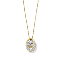 Unstoppable Love™ 1.00 CT. T.W. Oval Lab-Grown Diamond Double Frame Necklace in 10K Gold (F/SI2)
