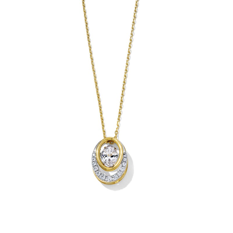 Unstoppable Love™ 1.00 CT. T.W. Oval Lab-Grown Diamond Double Frame Necklace in 10K Gold (F/SI2)