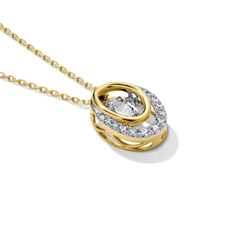 Unstoppable Love™ 1.00 CT. T.W. Oval Lab-Grown Diamond Double Frame Necklace in 10K Gold (F/SI2)