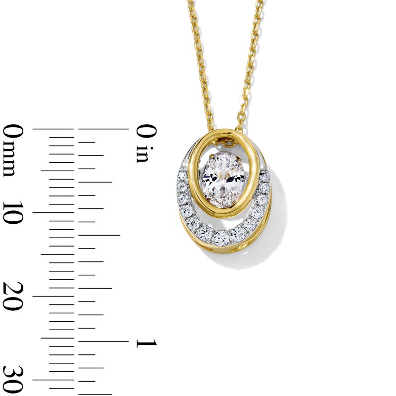 Unstoppable Love™ 1.00 CT. T.W. Oval Lab-Grown Diamond Double Frame Necklace in 10K Gold (F/SI2)