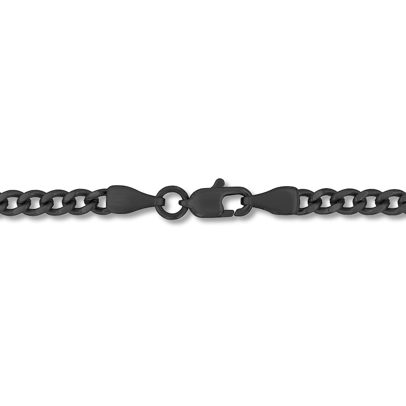 Cross Necklace in Stainless Steel with Black and Blue Ion Plate - 24"