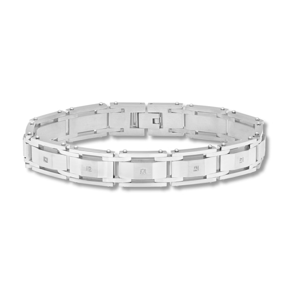 005 CT Tw Diamond Link Bracelet in Stainless Steel  85