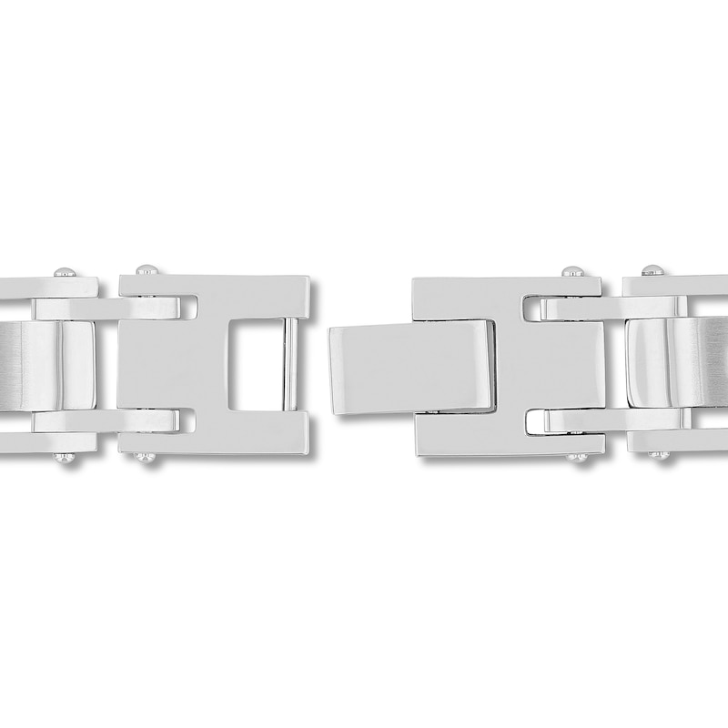 0.05 CT. T.W. Diamond Link Bracelet in Stainless Steel - 8.5"