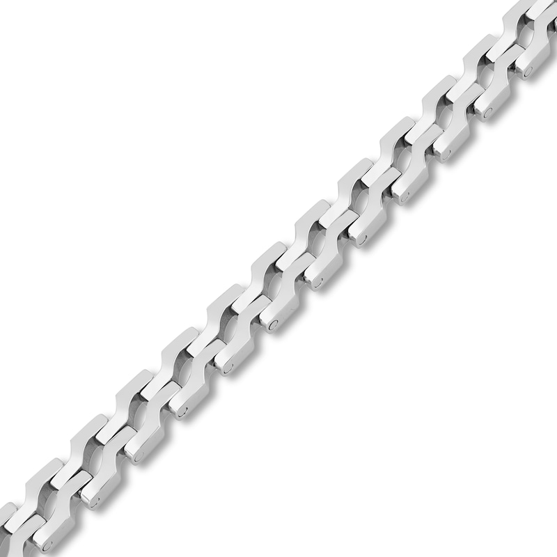 7.8mm Angled S-Link Bracelet in Stainless Steel - 8.5