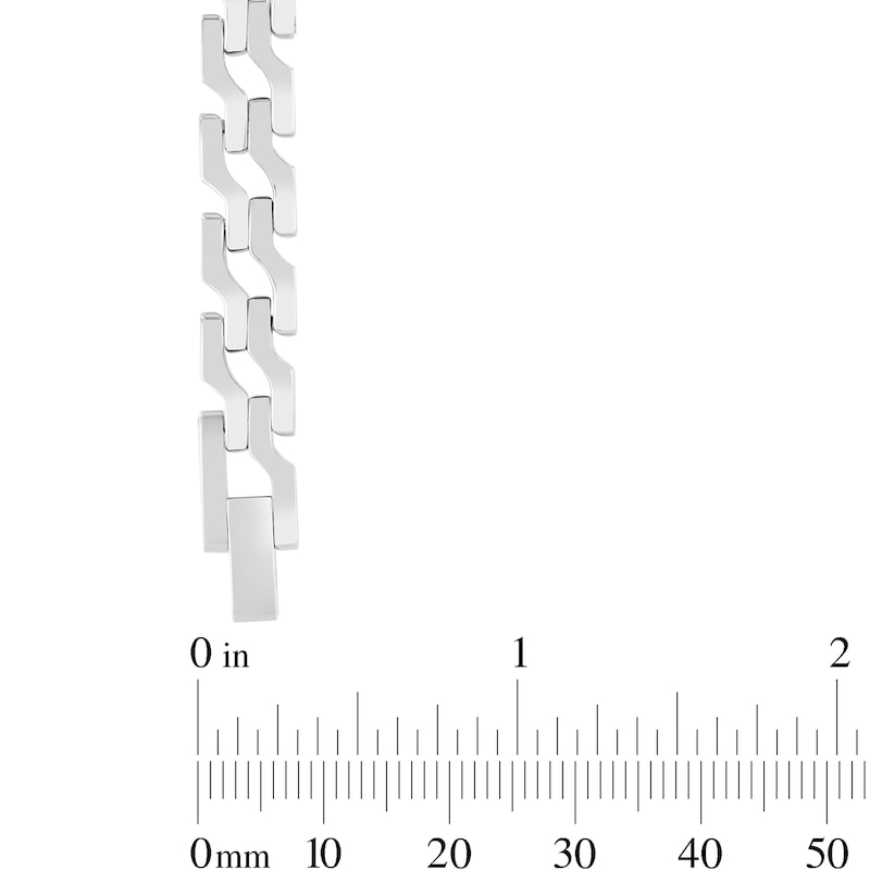 7.8mm Angled S-Link Bracelet in Stainless Steel - 8.5