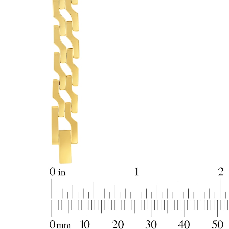 7.8mm Angled S-Link Bracelet in Stainless Steel with Yellow Ion Plate - 8.5