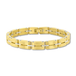8.0mm Link Bracelet in Stainless Steel with Yellow Ion Plated - 8.5"