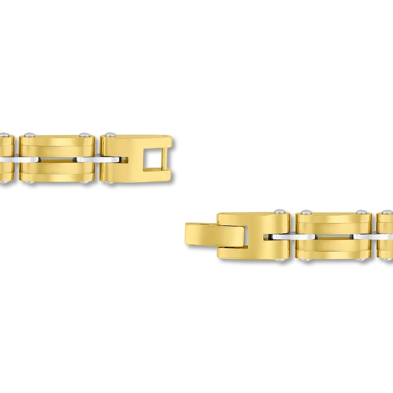 8.0mm Link Bracelet in Stainless Steel with Yellow Ion Plated - 8.5"