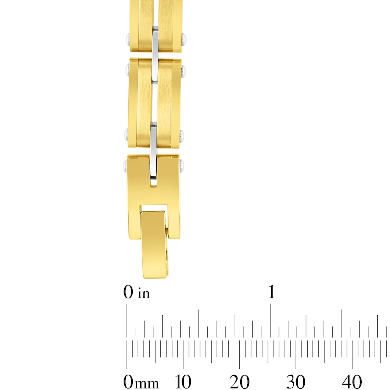8.0mm Link Bracelet in Stainless Steel with Yellow Ion Plated - 8.5"