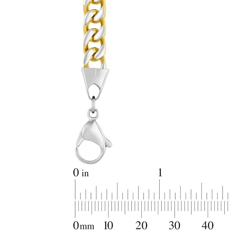 8.0mm Franco Chain Necklace in Solid Stainless Steel with Yellow Ion Plate - 24"