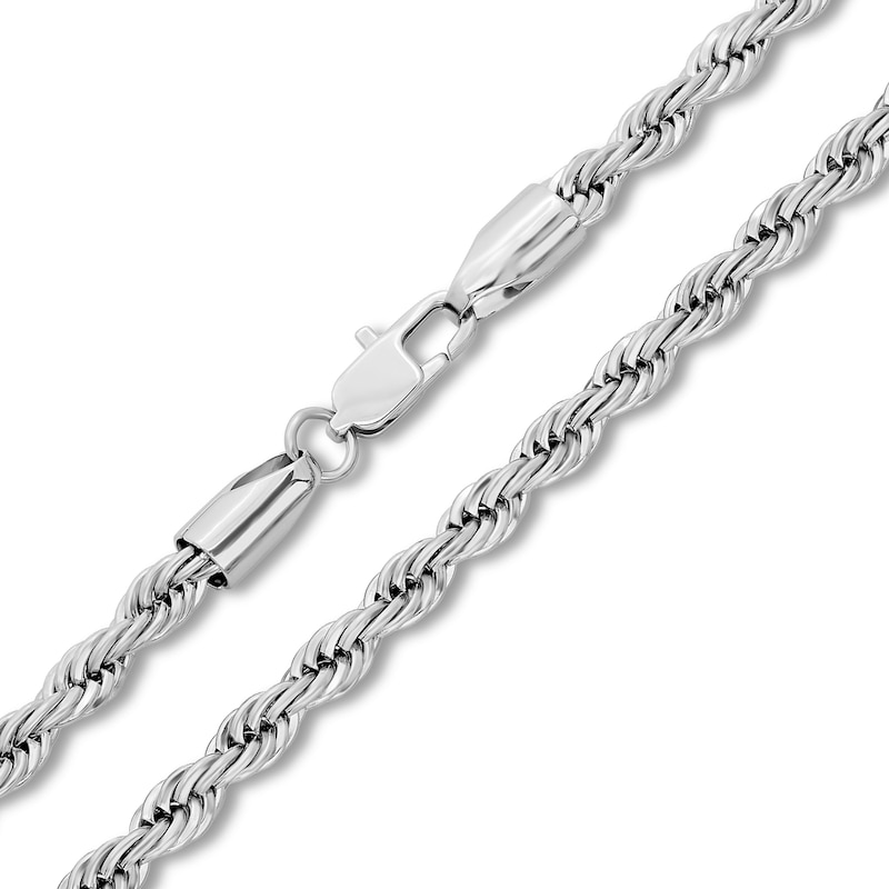 5.0mm Rope Chain Necklace in Solid Stainless Steel - 24"