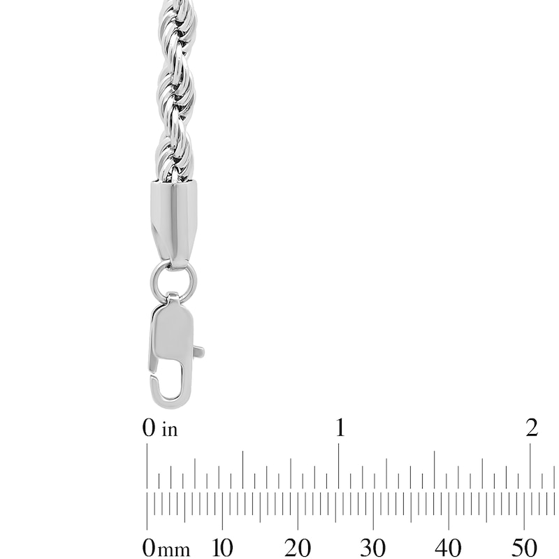 5.0mm Rope Chain Necklace in Solid Stainless Steel - 24"