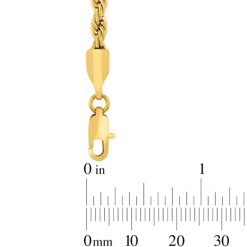 5.0mm Rope Chain Necklace in Solid Stainless Steel with Yellow Ion Plating - 24"