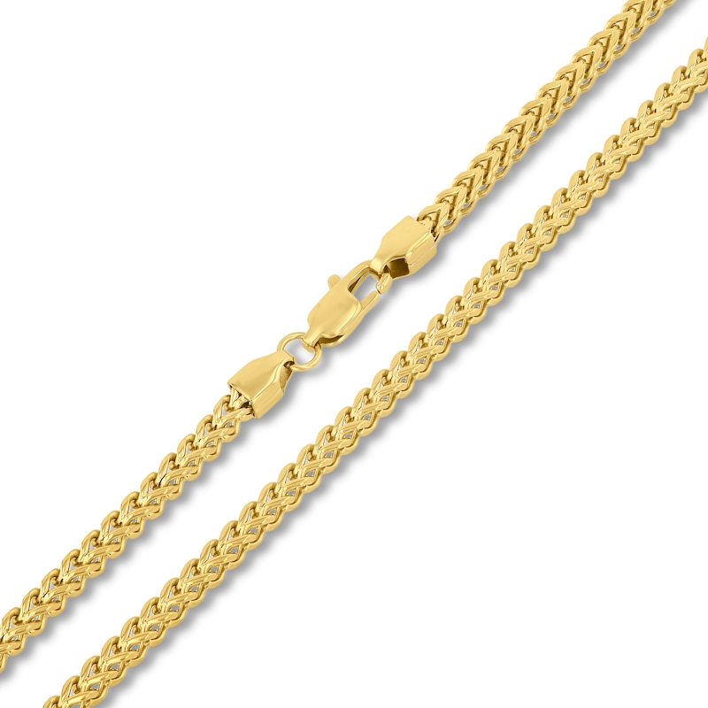 3.0mm Franco Chain Necklace in Solid Stainless Steel with Yellow Ion Plate - 24"
