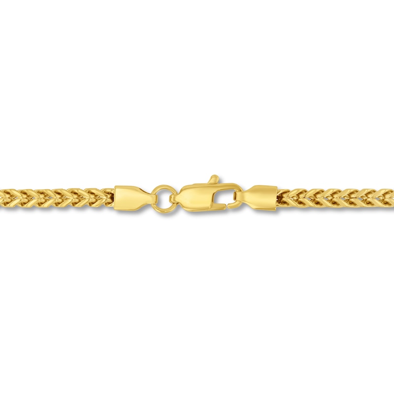 3.0mm Franco Chain Necklace in Solid Stainless Steel with Yellow Ion Plate - 24"