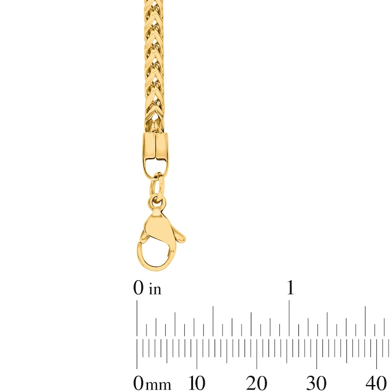 3.0mm Franco Chain Necklace in Solid Stainless Steel with Yellow Ion Plate - 24"