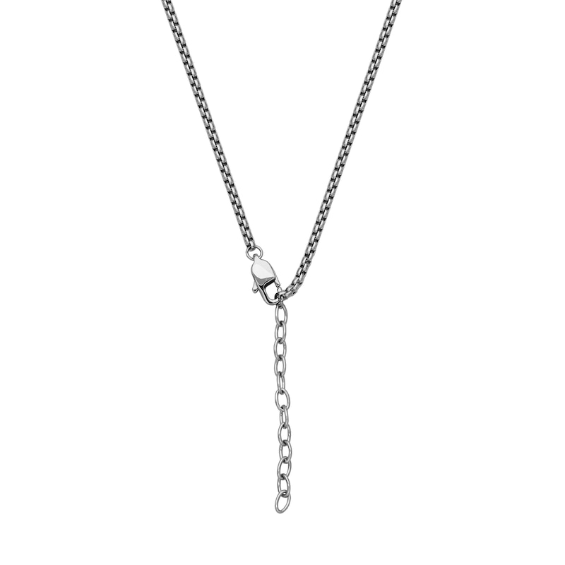 Oxidized Cross Necklace in Stainless Steel - 22"