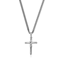 Crucifix Necklace in Stainless Steel - 22"