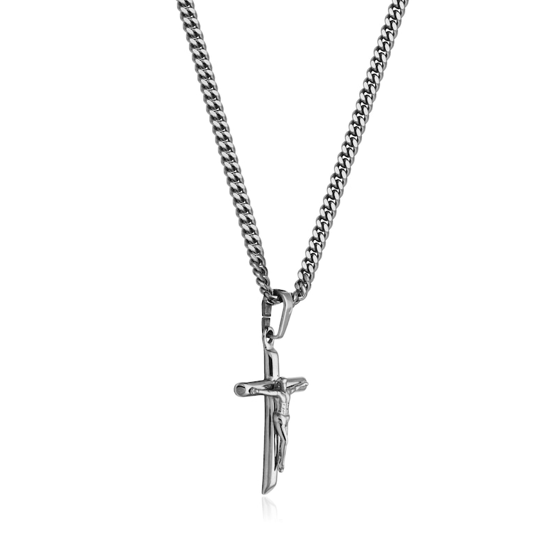 Crucifix Necklace in Stainless Steel - 22"