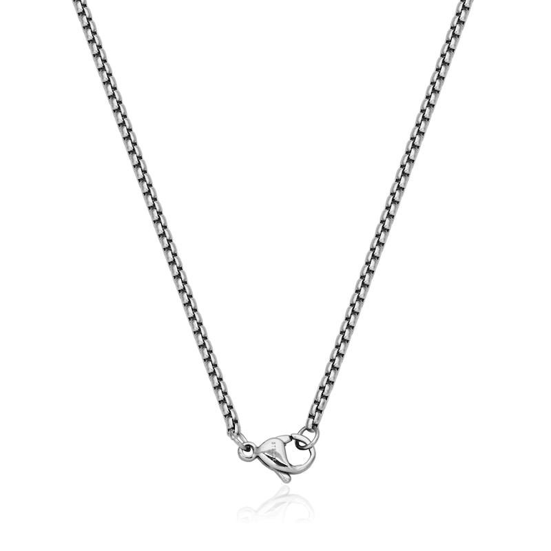 Cross Necklace in Stainless Steel with Black Ion Plate - 24"