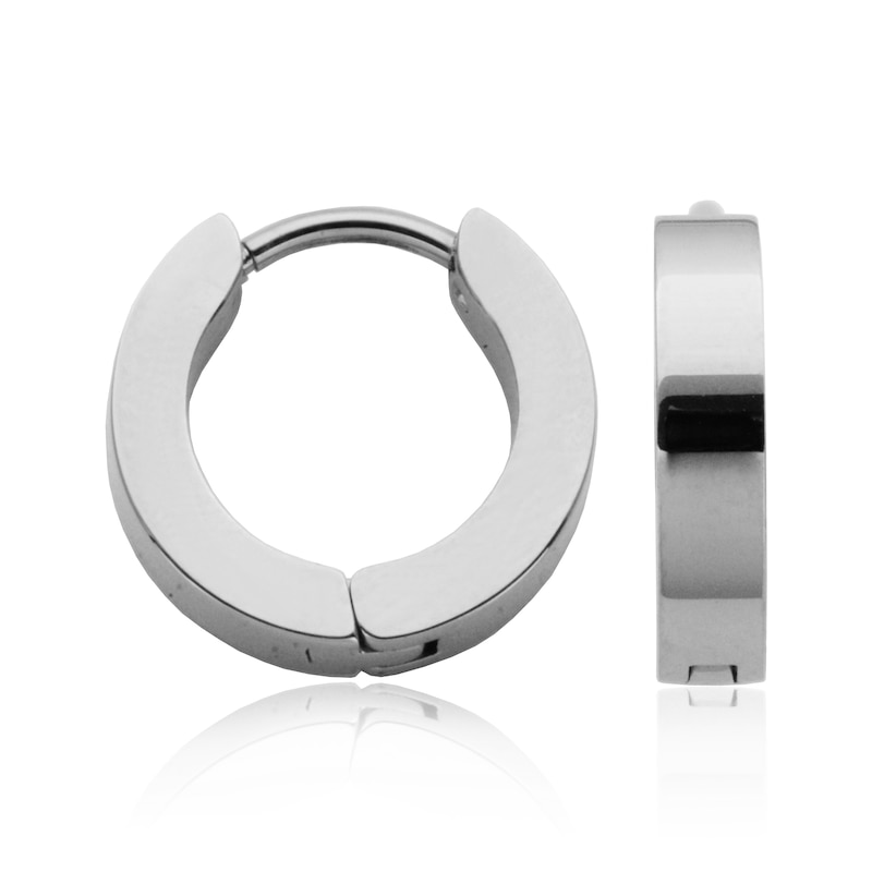 Huggie Hoop Earrings in Stainless Steel - 13.0mm