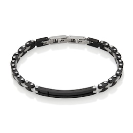 Adjustable Bracelet in Stainless Steel with Black Ion Plate - 8.5"