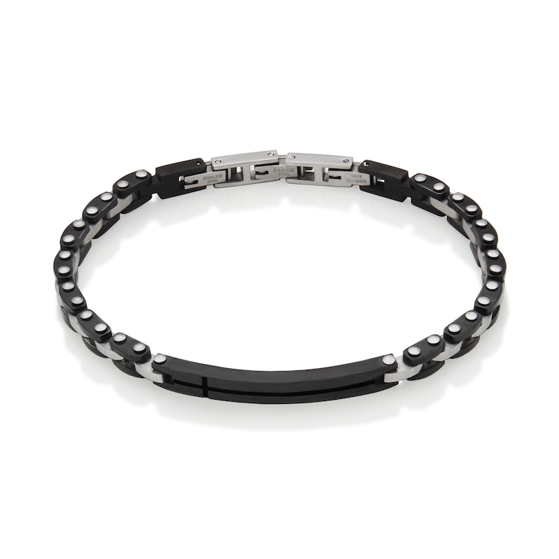 Adjustable Bracelet in Stainless Steel with Black Ion Plate - 8.5"