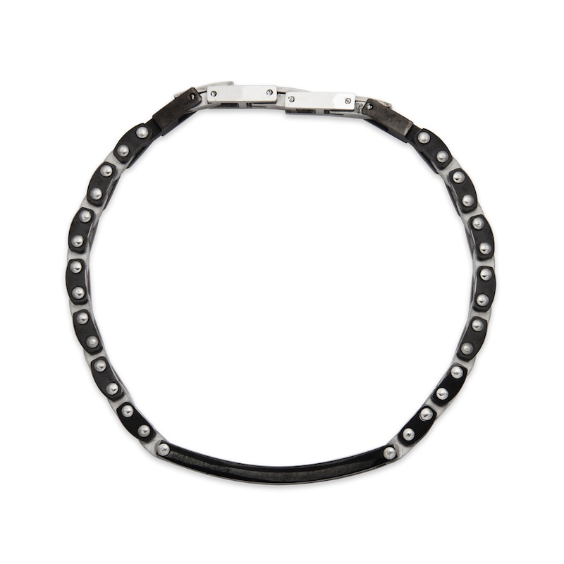 Adjustable Bracelet in Stainless Steel with Black Ion Plate - 8.5"
