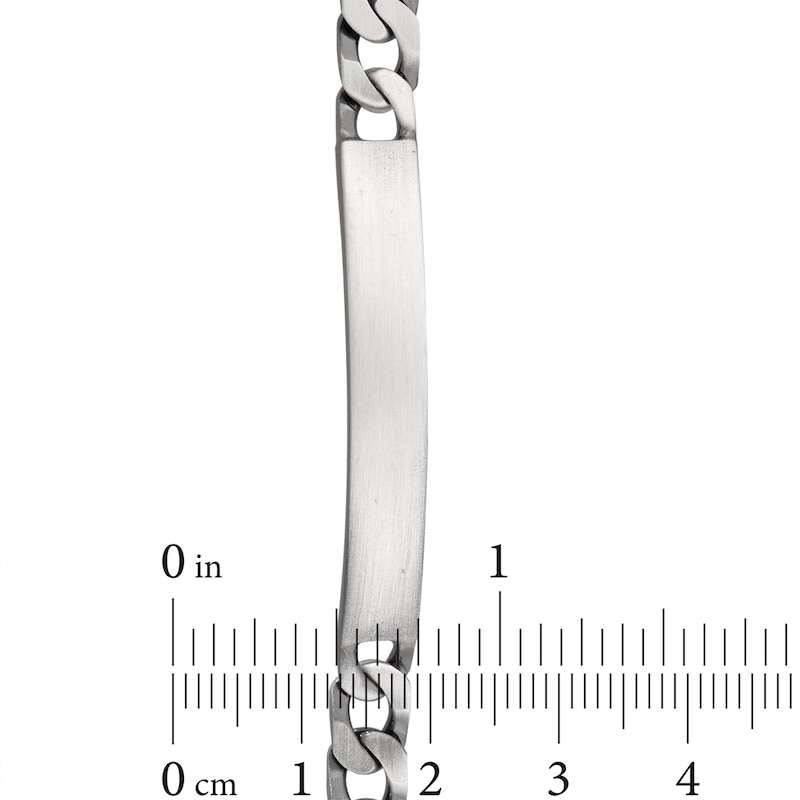 6.1mm Flat Curb Chain ID Bracelet in Oxidized Stainless Steel - 8.25"