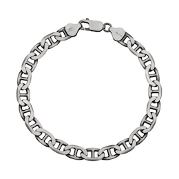 6.9mm Mariner Chain Bracelet in Oxidized Stainless Steel - 8.25"