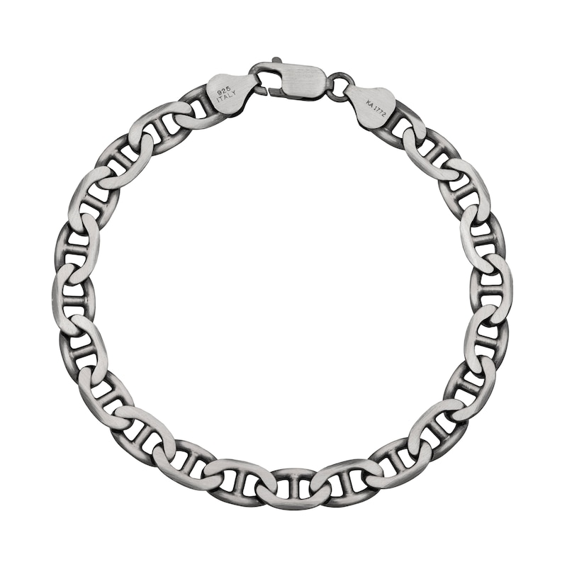 6.9mm Mariner Chain Bracelet in Oxidized Stainless Steel - 8.25"