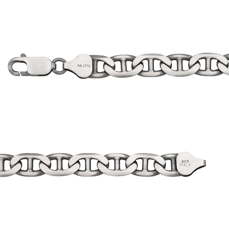 6.9mm Mariner Chain Bracelet in Oxidized Stainless Steel - 8.25"